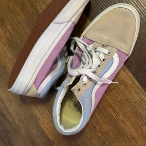 Vans Old Skool Sneaker Pastel Pink, Blue & Beige